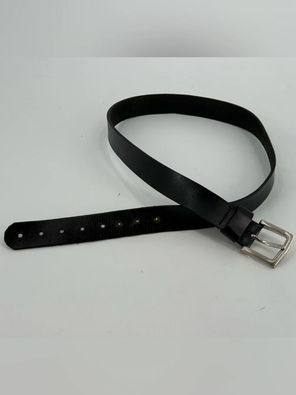 Vintage Black Leather Belt 40